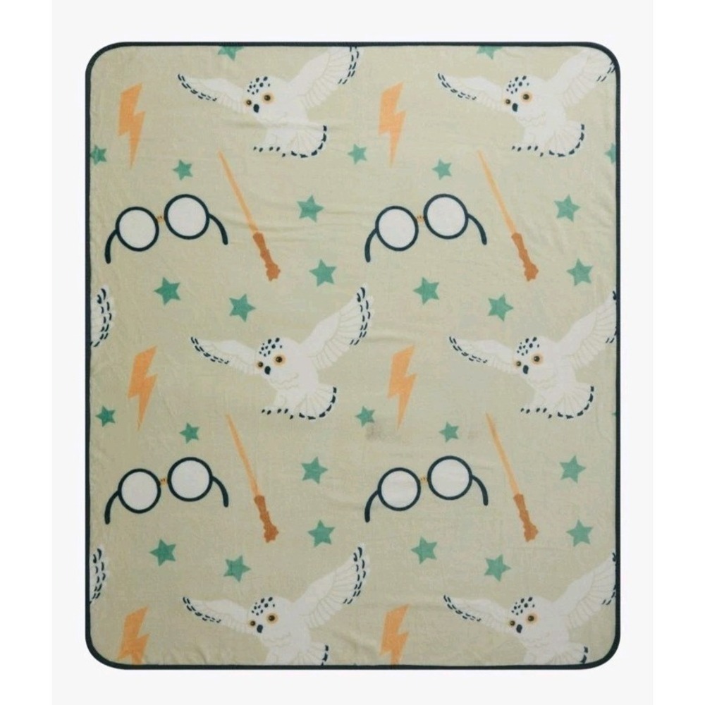 NEW Harry Potter & Hedwig Icons Soft Plush Fleece Plush Throw Blanket 50" x 60"